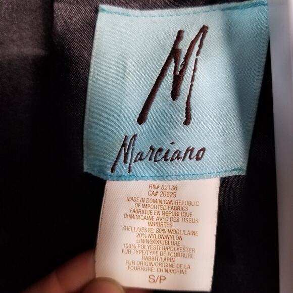 Marciano Wool Blend Knee Length Coat Black Small - Picture 5 of 7